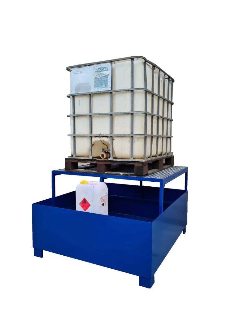 Cubeta colectora de 1.000 litros con tramex electrosoldado y realce