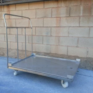 Carro plataforma inoxidable con desagüe