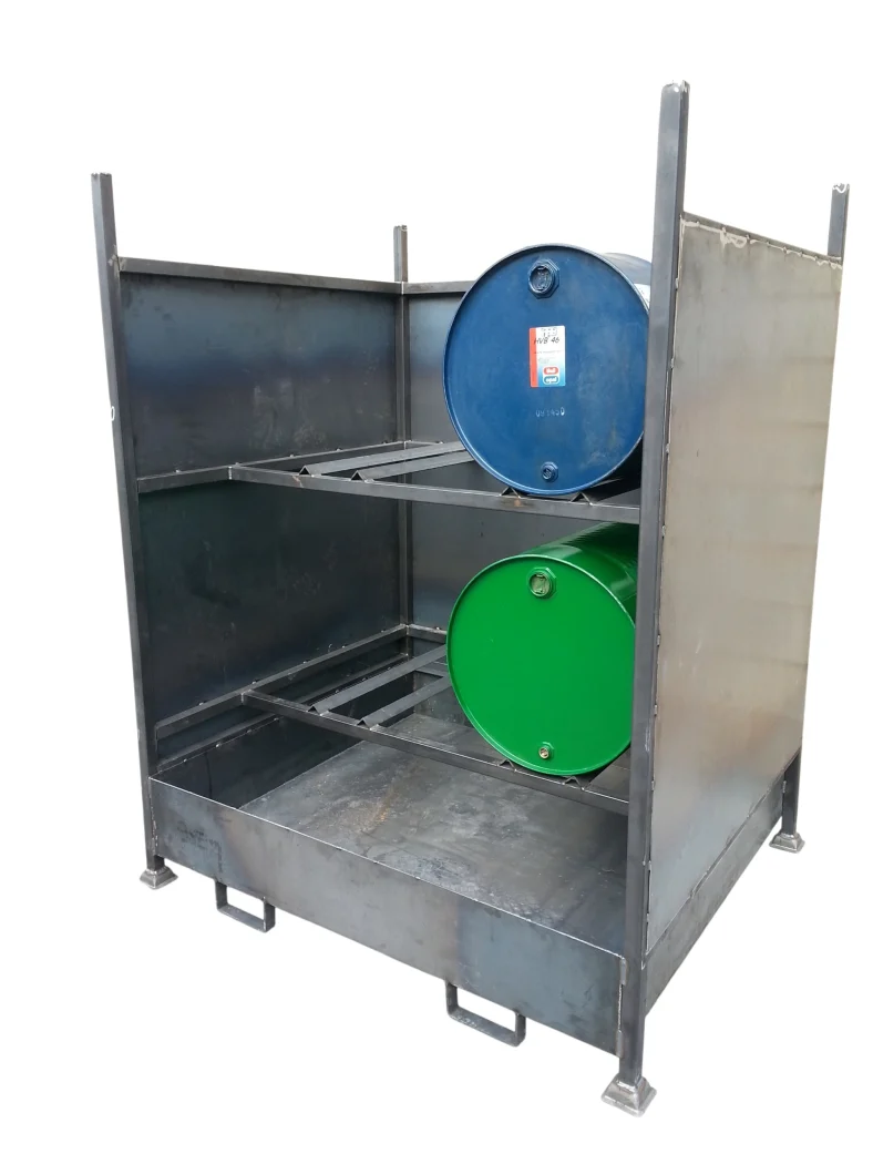 Cubeta colectora para 2 bidones en horizontal. capacidad 4 bidones