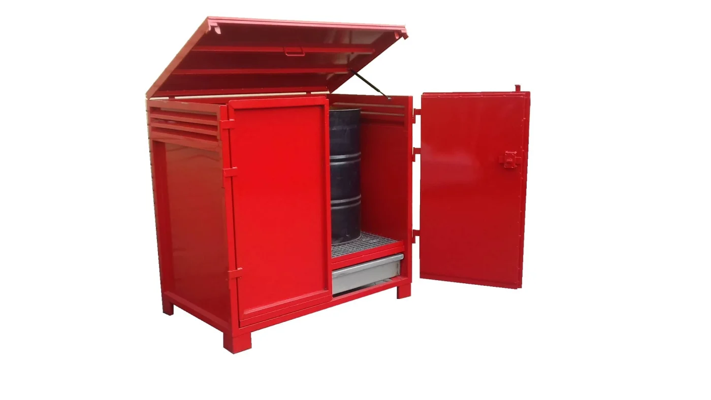Caseta para estación de servicio roja