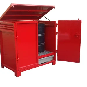 Caseta para estación de servicio roja