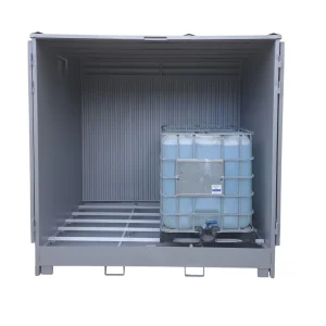 Caseta para 2 IBC de 1.000 litros. Fabricaciones metálicas