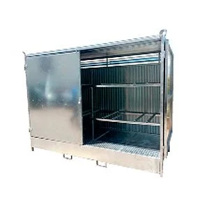 Armario para 4 + 4 bidones en horizontal, fabricado por Caros PF