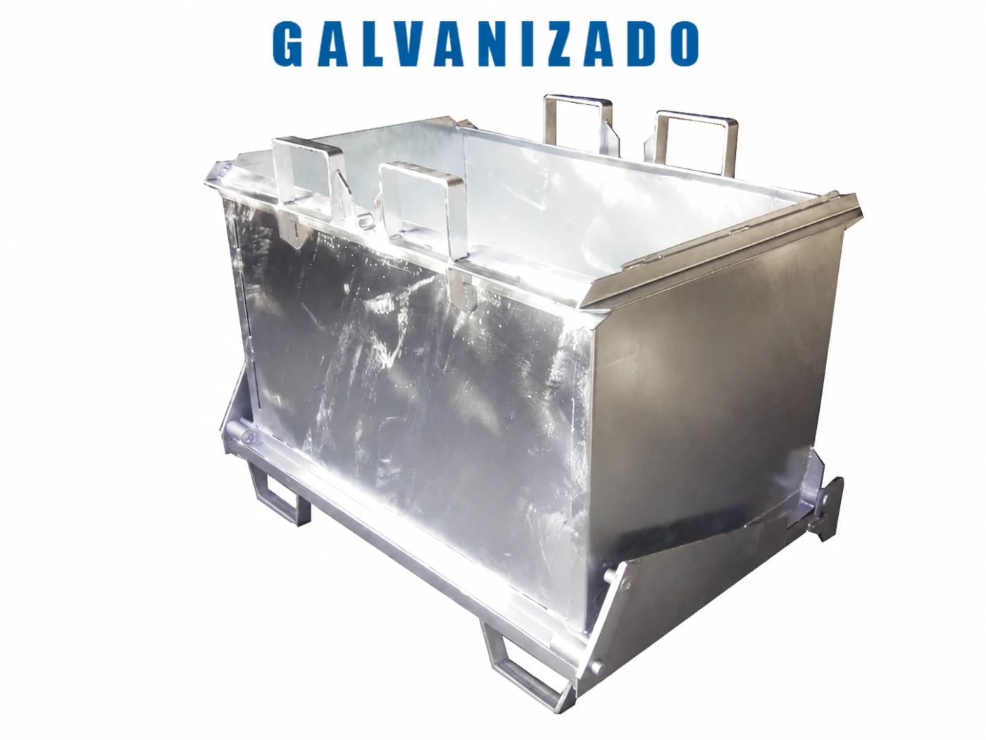 Contenedor metálico con apertura inferior, galvanizado