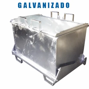 Contenedor metálico con apertura inferior, galvanizado