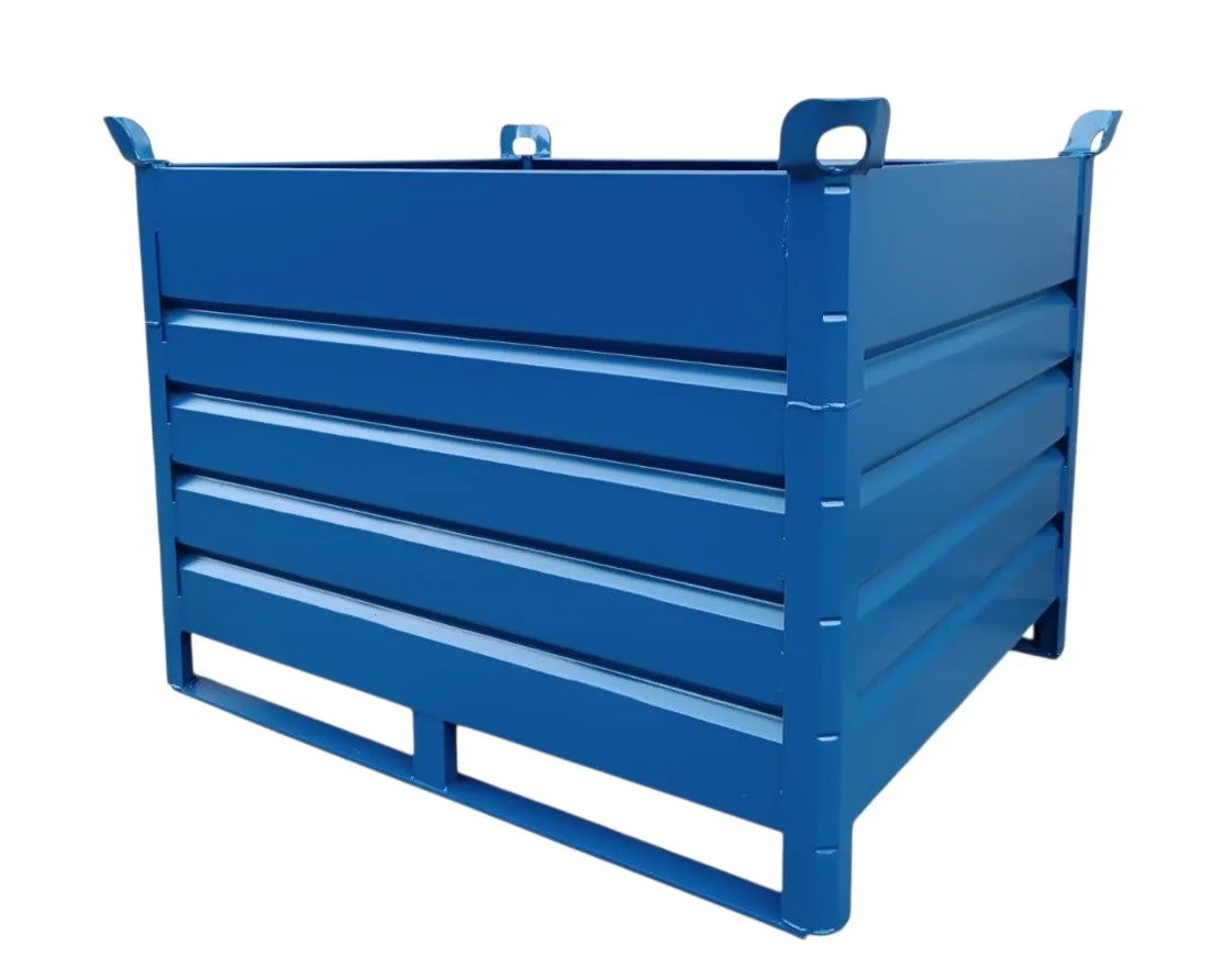 Cestón metálico de chapa azul