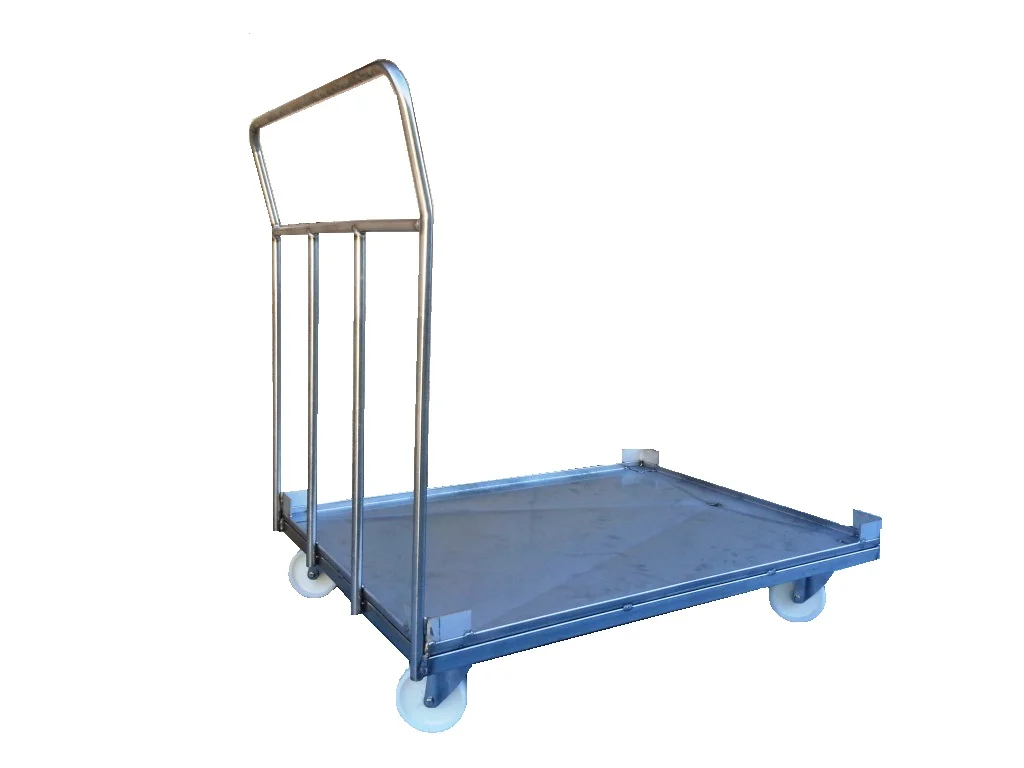 Carro plataforma inoxidable con desagüe