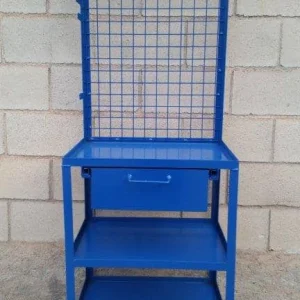 Mesa de trabajo metálica con ruedas