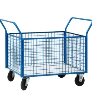 Carro de malla con 1 lateral desmontable azul
