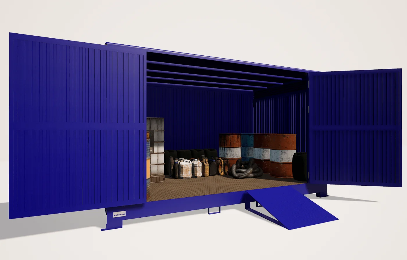 Caseta diáfana industrial 4000x2400x2400, fabricada por Carros PF