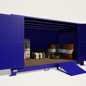 Caseta diáfana industrial 4000x2400x2400, fabricada por Carros PF