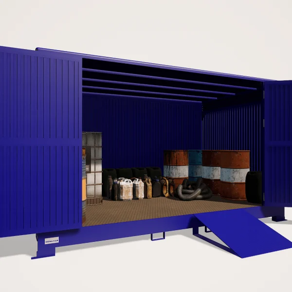Caseta diáfana industrial 4000x2400x2400, fabricada por Carros PF
