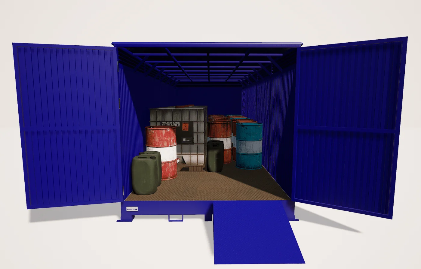 Caseta diáfana industrial 6000x2400x2400, fabricada por Carros PF