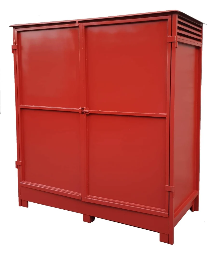 Caseta diáfana industrial roja 3000x2400x2400