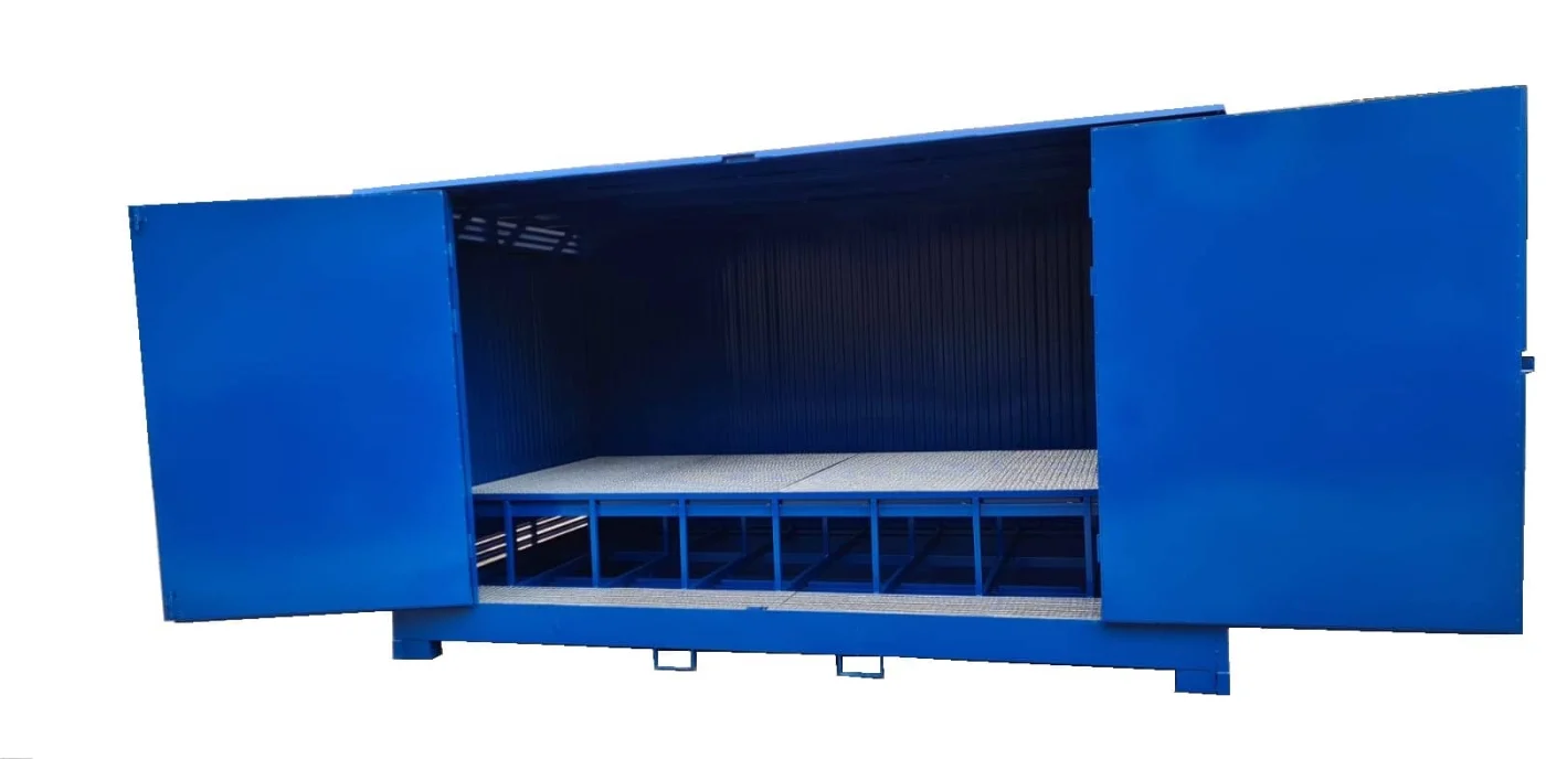 Caseta diáfana industrial 4000x2400x2400 para gases pesados