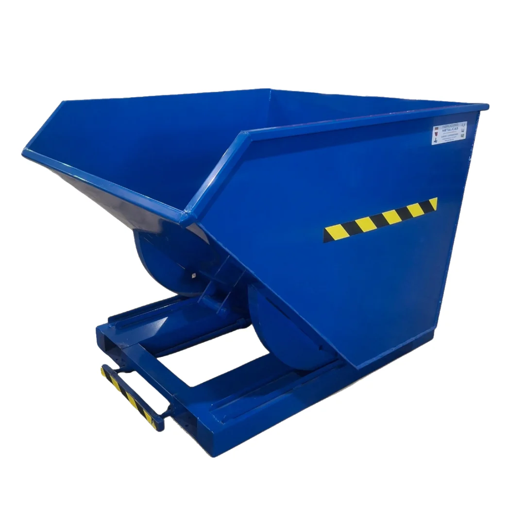 Contenedor basculante automático industrial fabricado por Carros PF