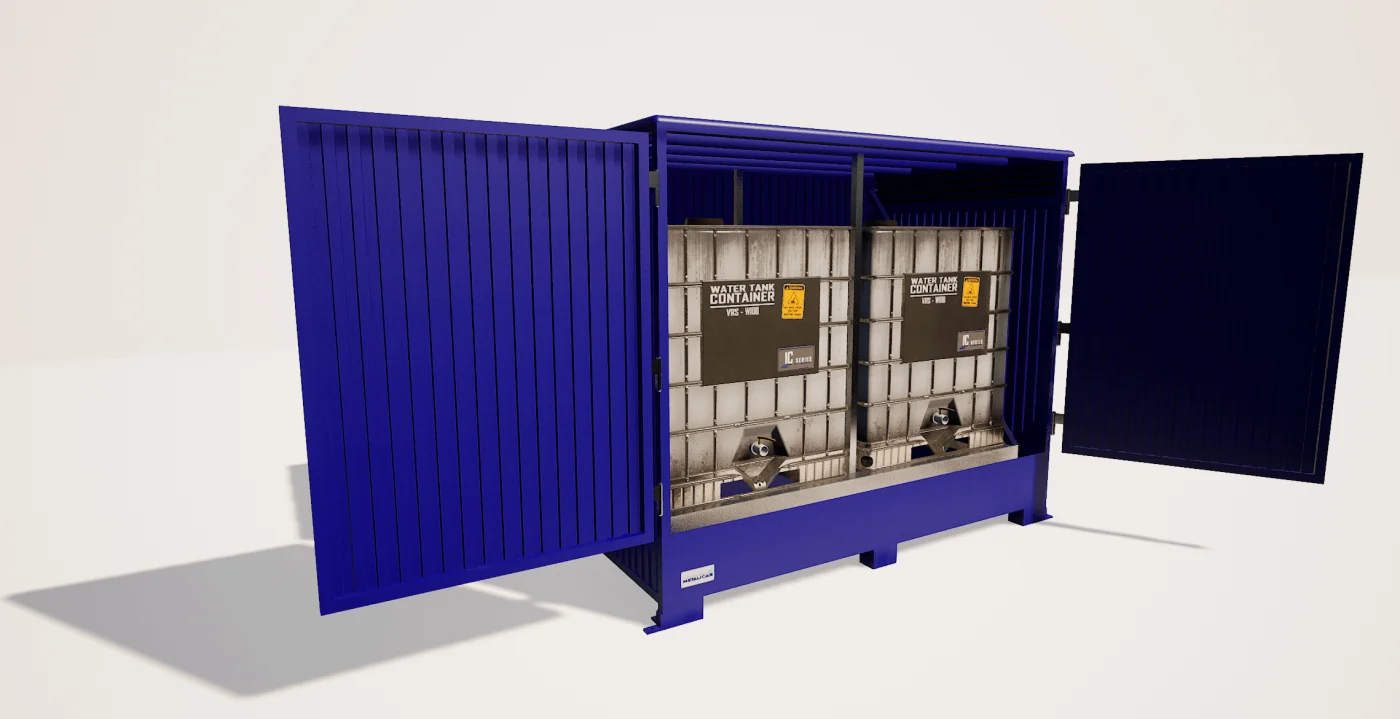 Caseta para 3 GRG (IBC) de 1.000 litros