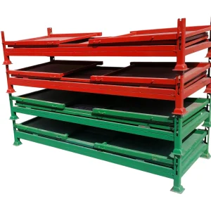 Contenedor metálico plegable sobre la base fabricado por Carros PF