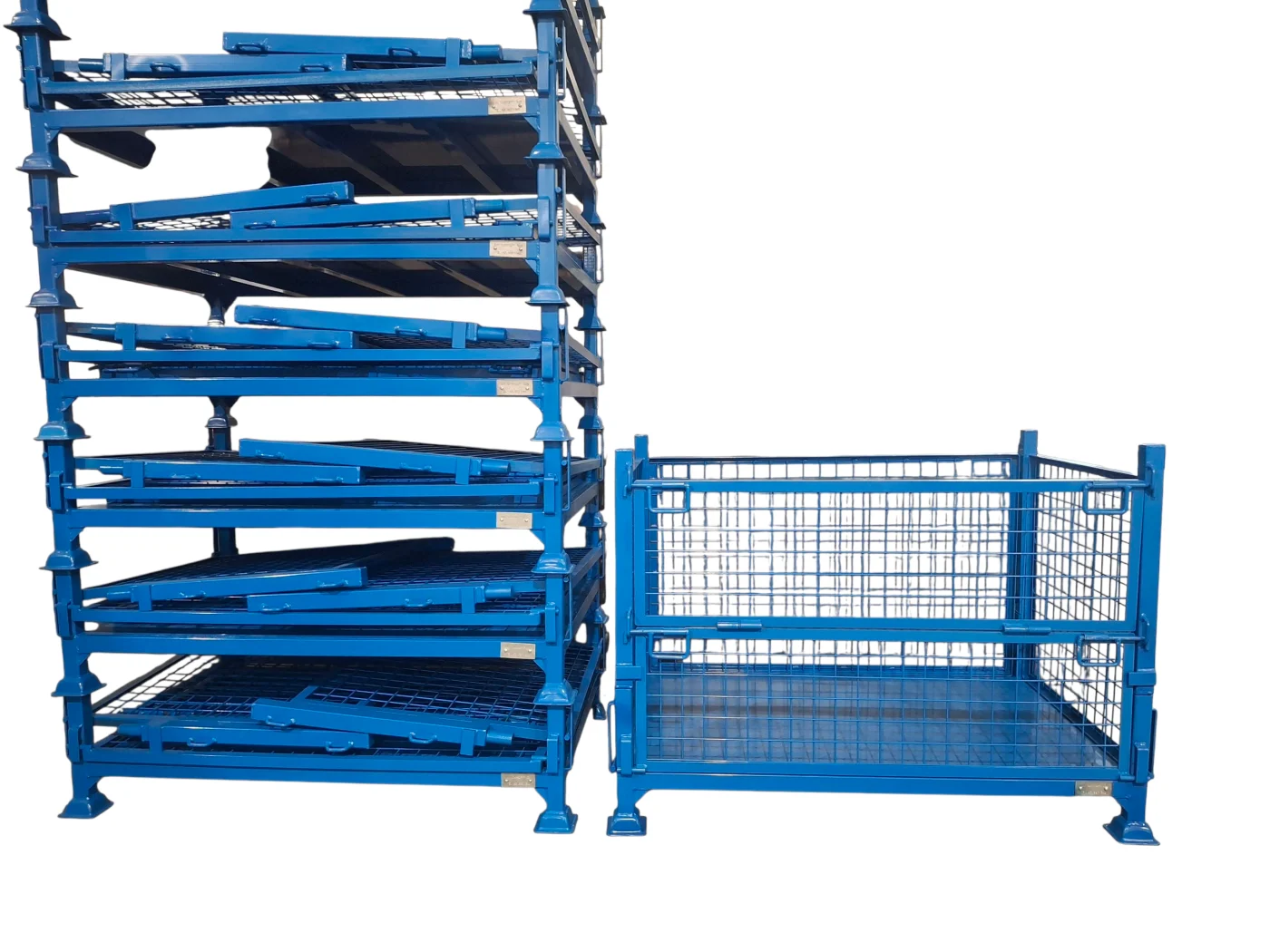 Contenedor metálico de malla plegable fabricado por Carros PF