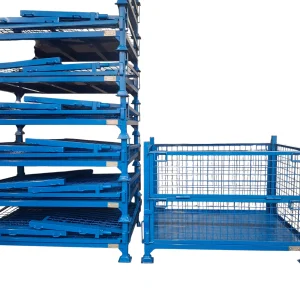 Contenedor metálico de malla plegable fabricado por Carros PF