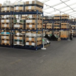 Vista de Estantería móvil Manu Rack para 2 palets